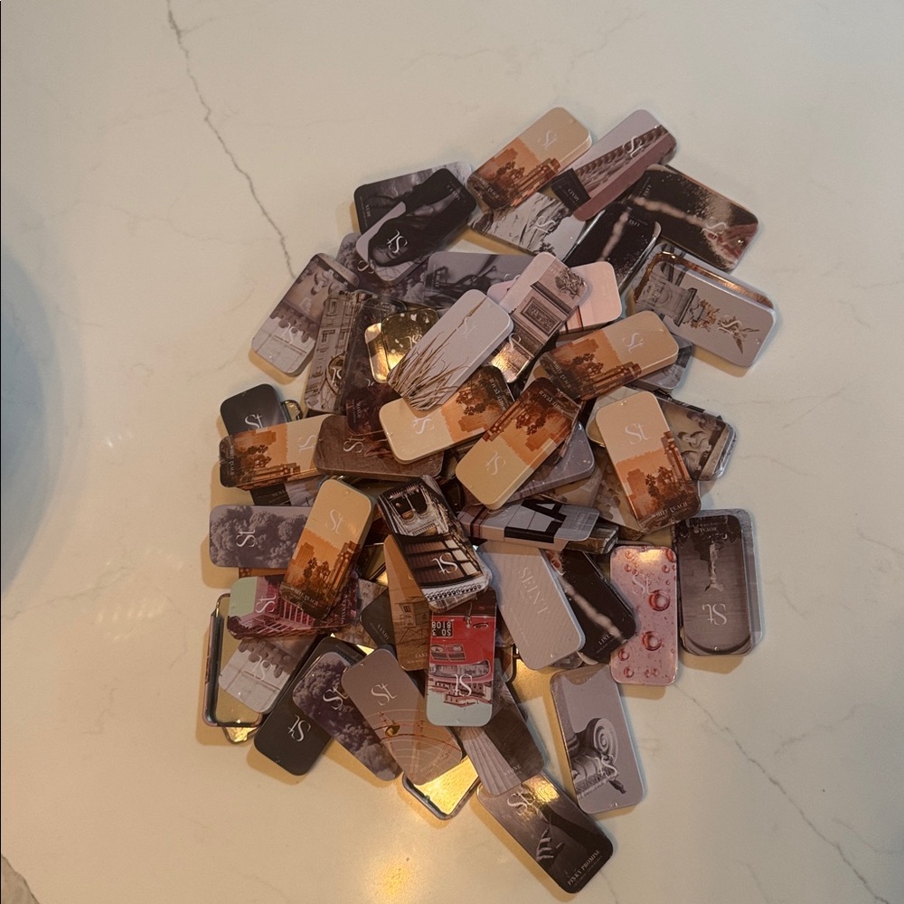 Empty tins lids (90-100) SEINT MAKEUP beauty cream foundation metal upcycle